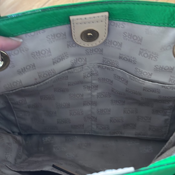 Michael Kors Green Medium Leather Tote - Picture 11 of 16